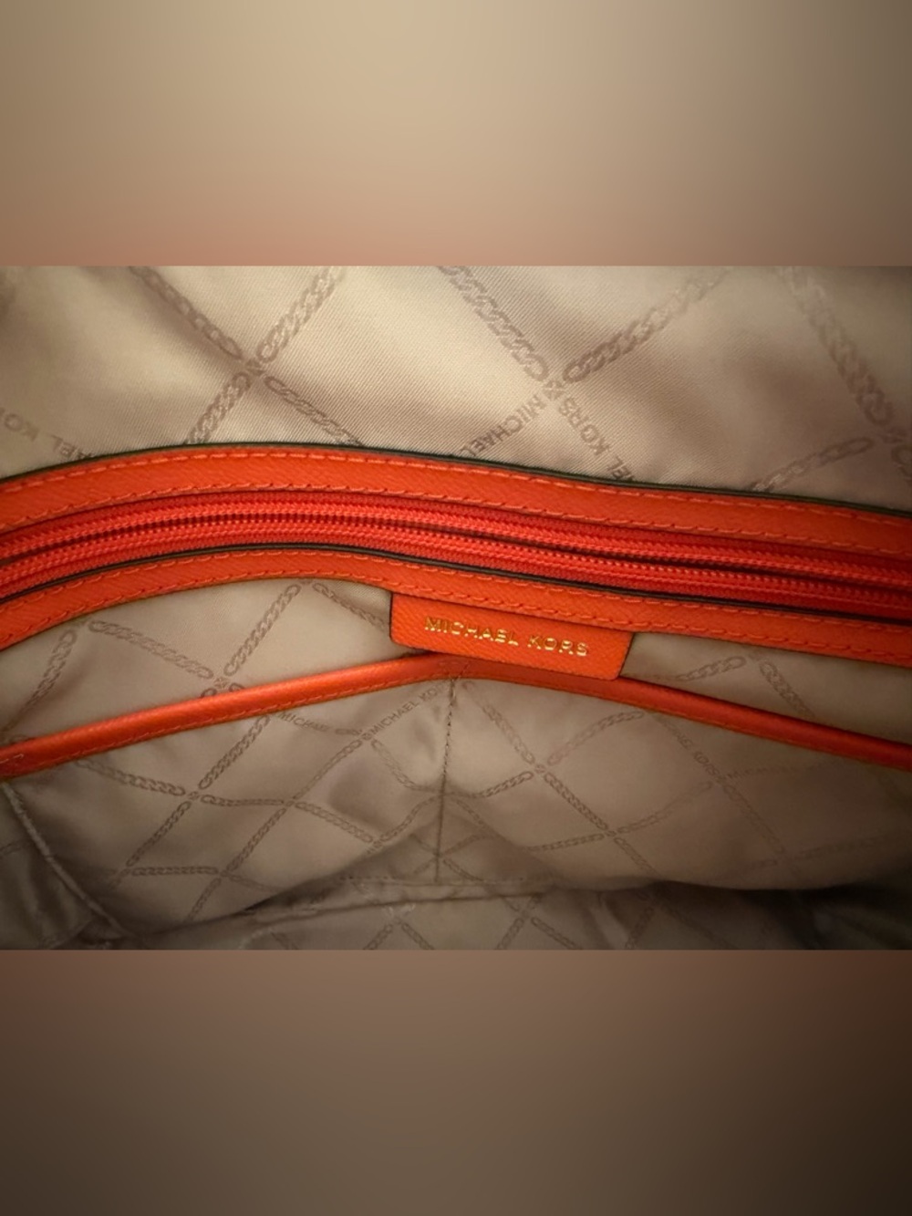 MICHAEL KORS Clementine Orange Saffiano Leather Tote - Picture 7 of 16